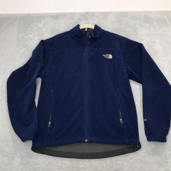 The North Face Men's Windwall Navy Blue Fleece Jacket  Size M Tiny Flaw - Picture 1 of 11